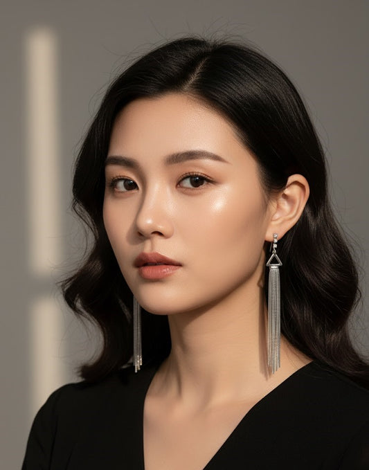 Sparkling Silver Tassel Drops – Airy Elegance